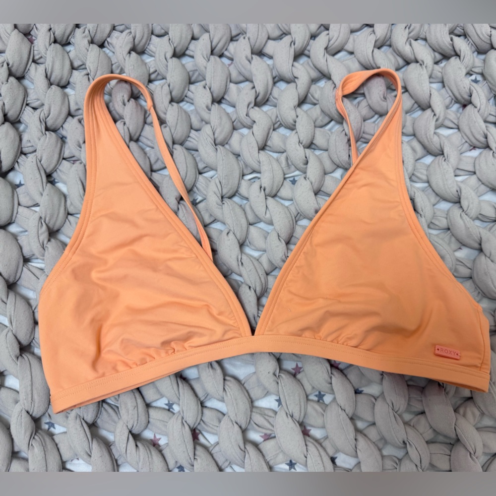 Roxy Peach-Orange Triangle Bikini Top